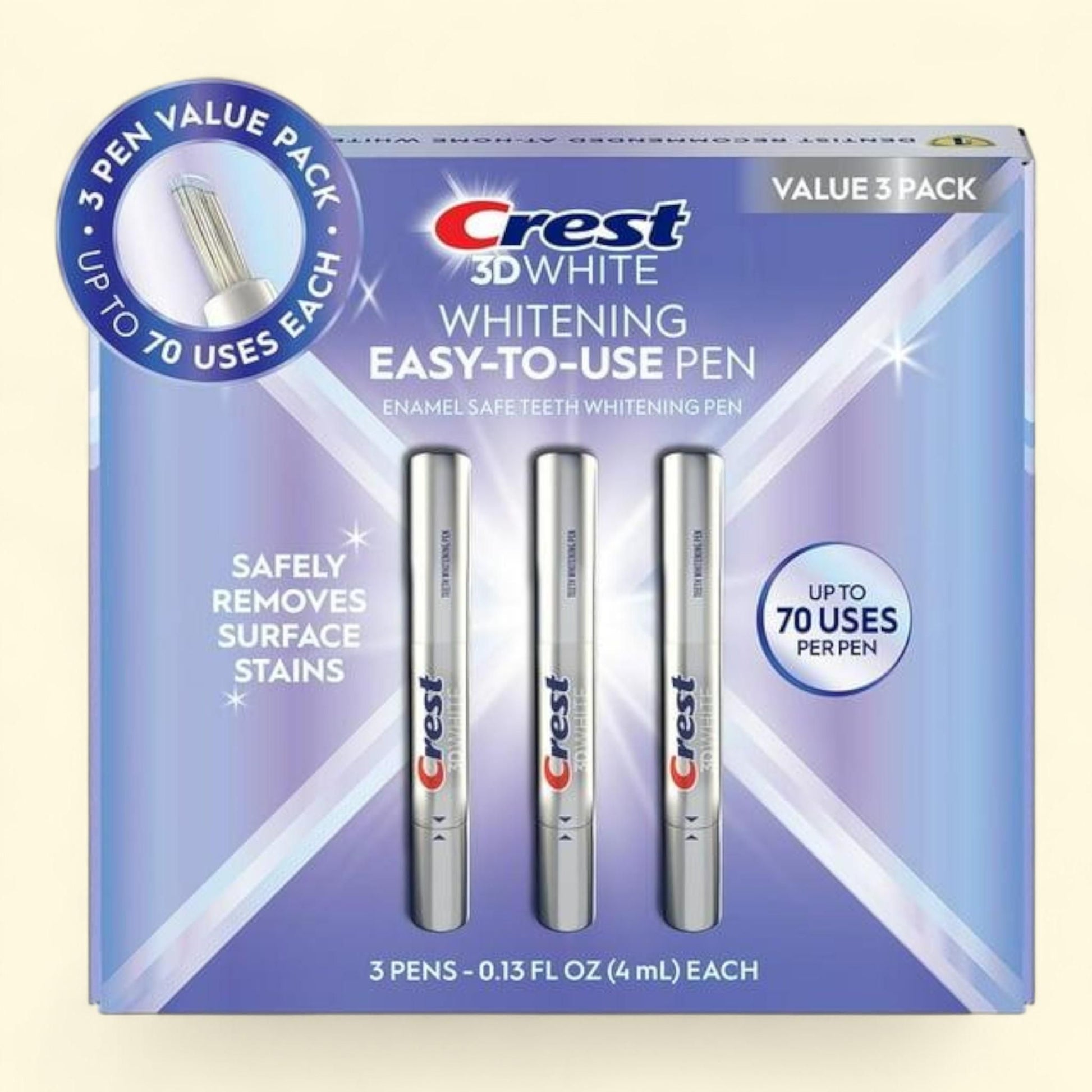Crest 3DWhite Teeth Whitening Pens, 0.13 fl. oz., 3 pk. — authentic US product shipped worldwide by Treatspree