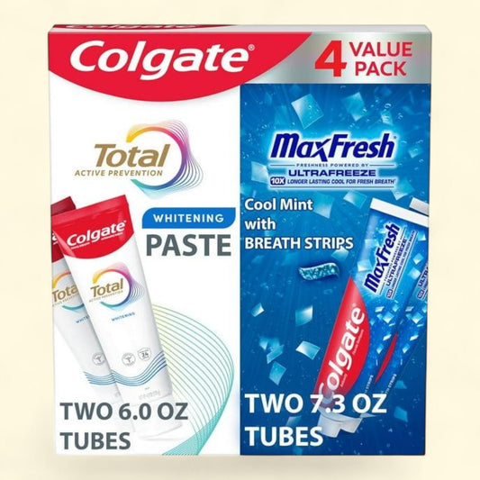 Colgate Total Whitening + Maxfresh Toothpaste, 26.6 oz., 4 pk.