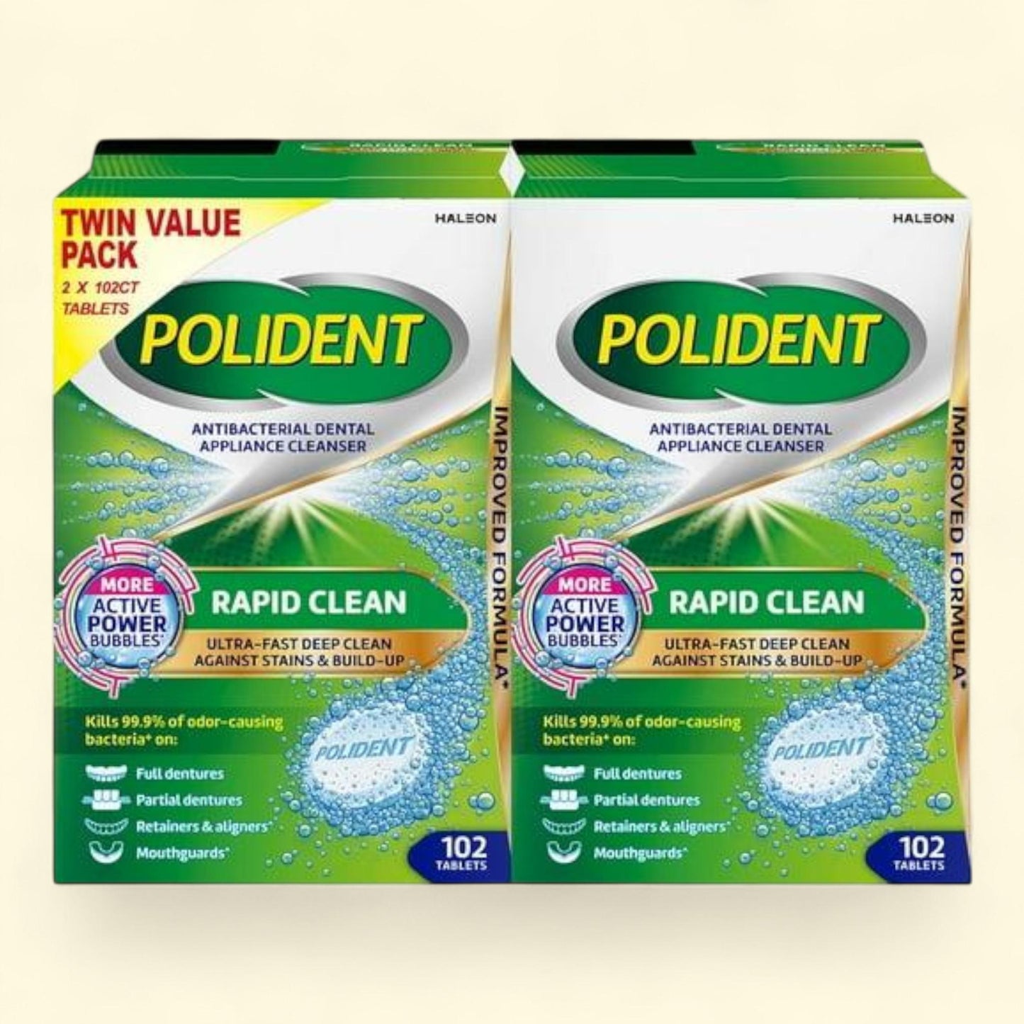Polident Rapid Clean Dental Cleanser Tablets, 102 ct.