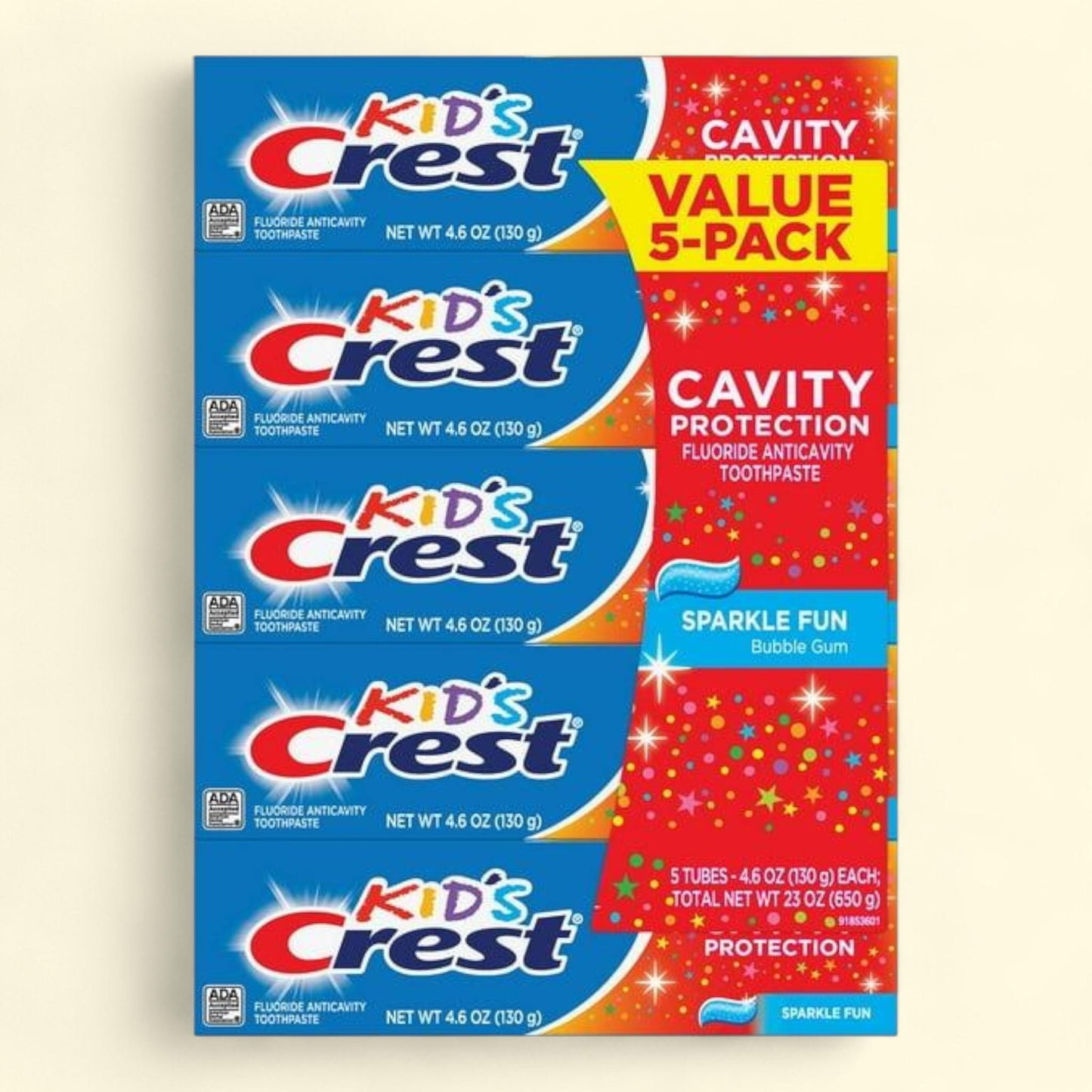 Crest Kid's Toothpaste, Sparkle Fun, 4.6 oz., 5 pk.