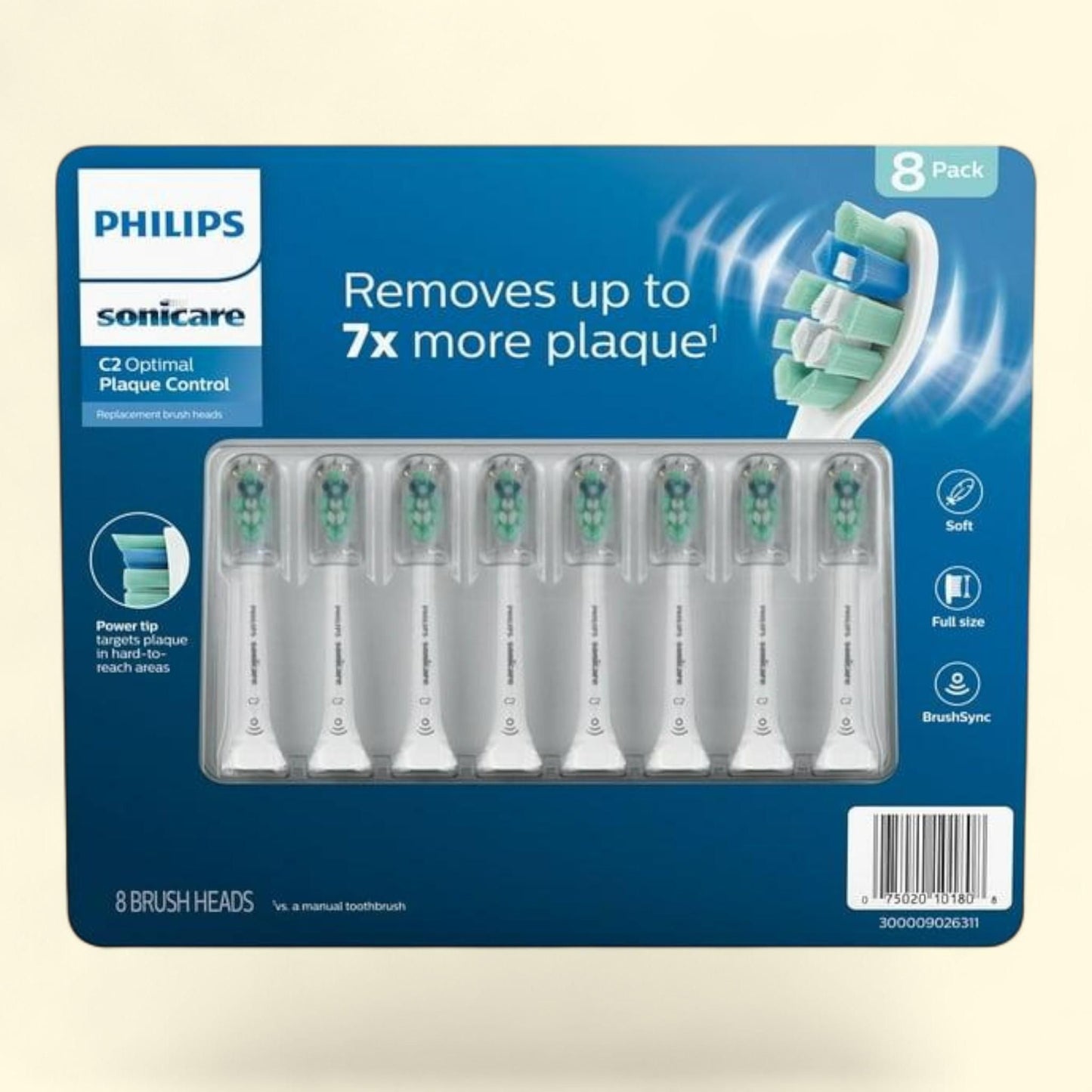 Philips Sonicare Optimal Plaque Control Brush Heads, 8 ct.