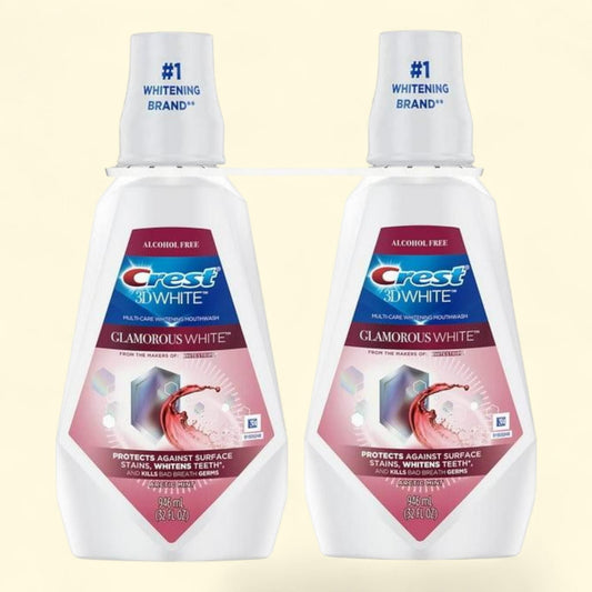 Crest 3D White Glamorous White Mouthwash, Arctic Mint, 32 fl. oz., 2 pk.