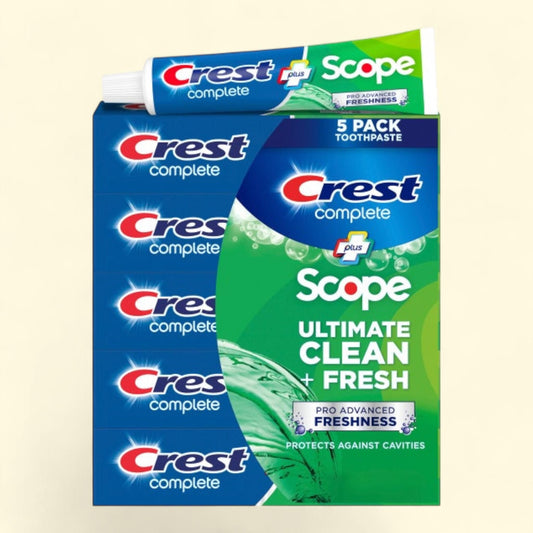 Crest Complete + Scope Toothpaste, 8.2 oz, 5-pack