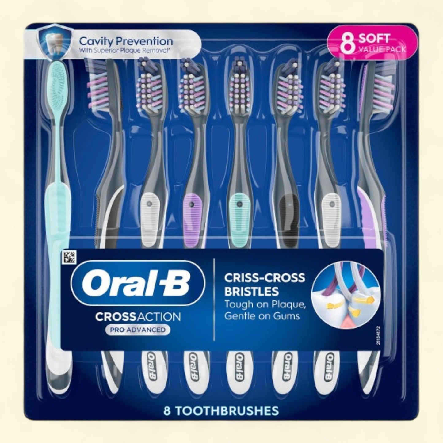 Oral-B CrossAction Toothbrush, 8-pack