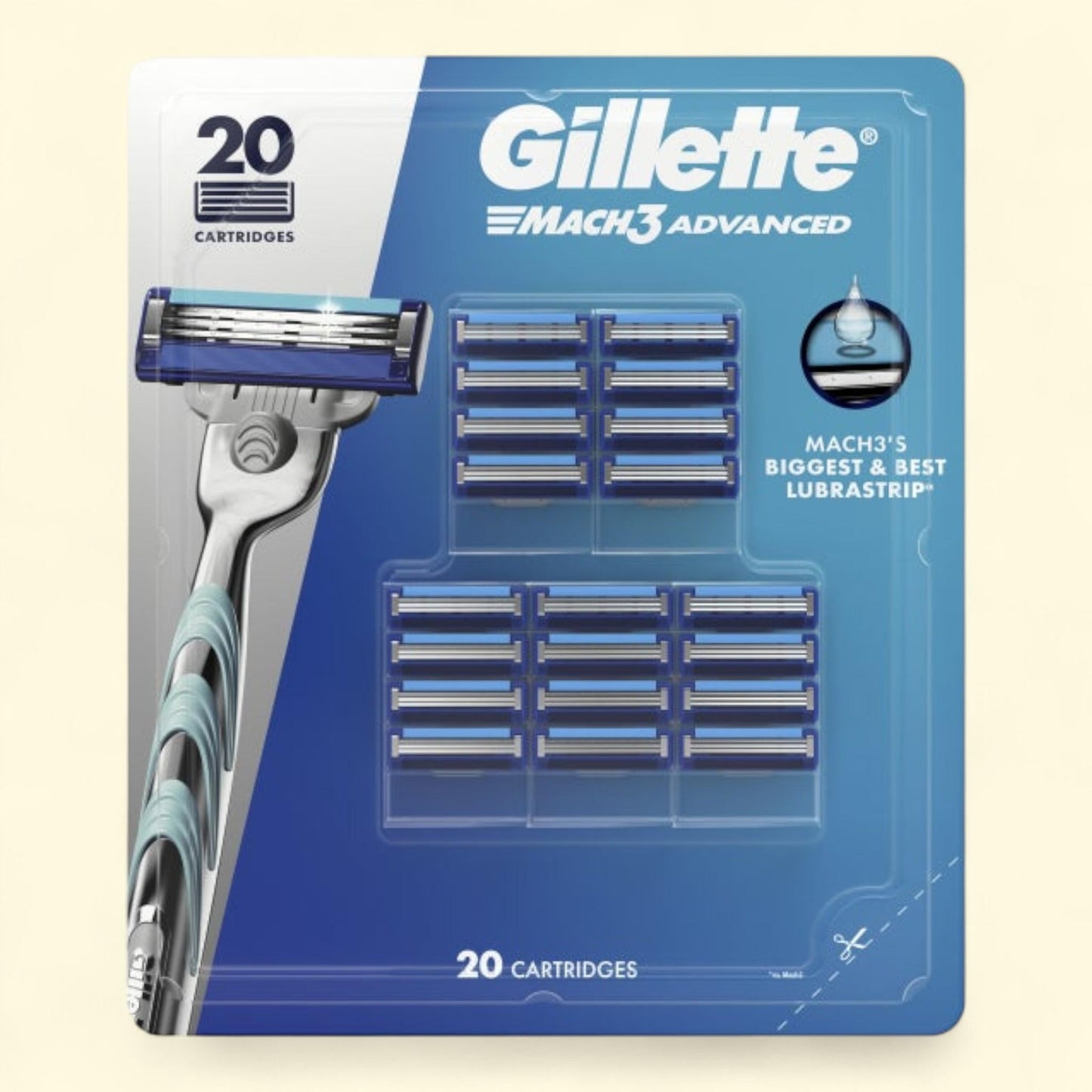 Gillette Mach3 Advanced Cartridge Refills, 20-count