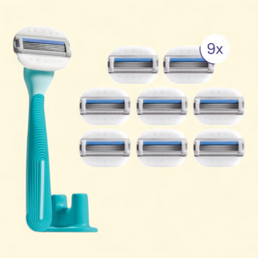 Harry's Flamingo Moisture Plus Razor Set, 9 Cartridges + 1 Handle