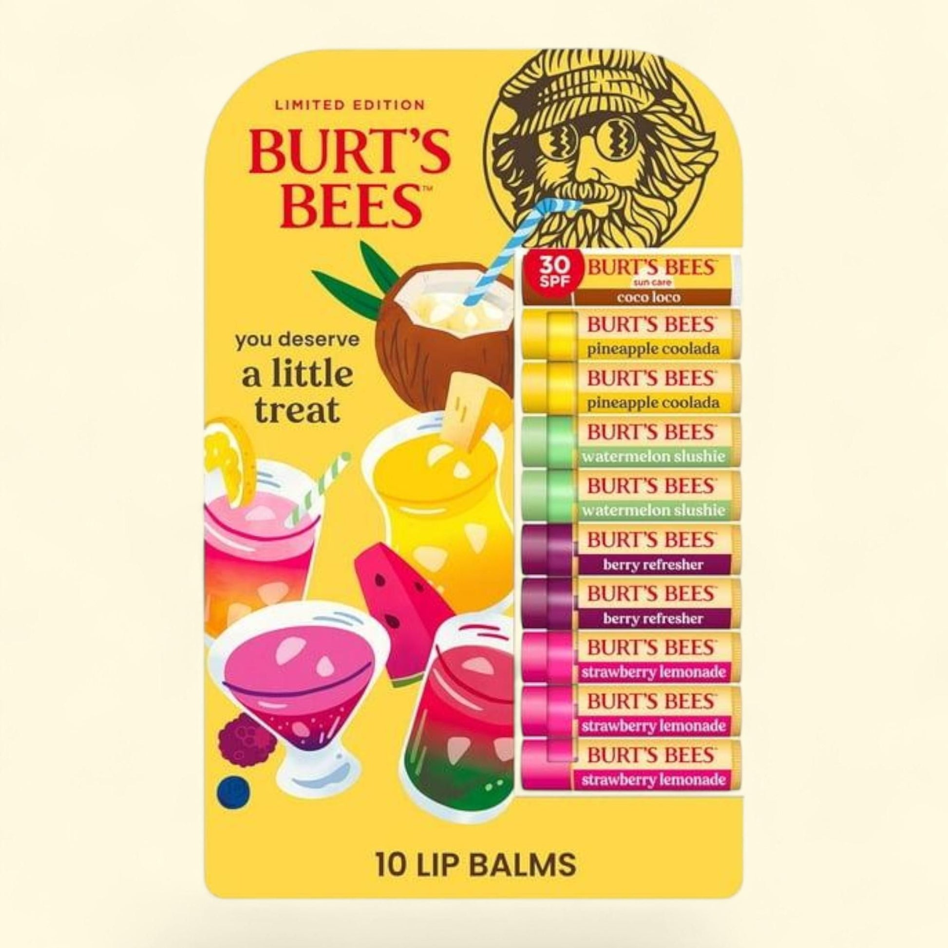 Burt's Bees Lip Balm Pack, Limited Edition 10 pk — authentic US product shipped worldwide by Treatspree