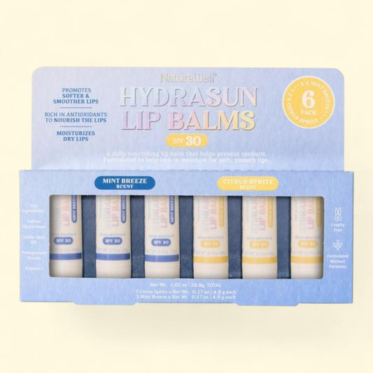 NatureWell Hydrasun Lip Balms, SPF 30, 6 pk