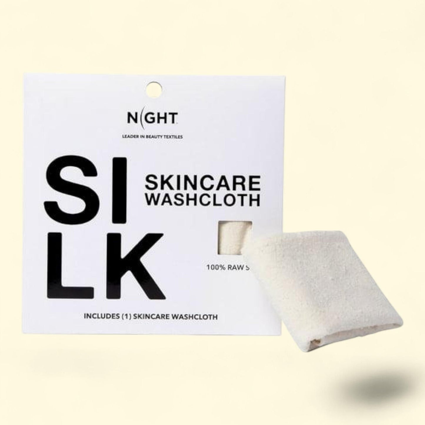 NIGHT Raw Silk Face Washcloths, 5-Pack