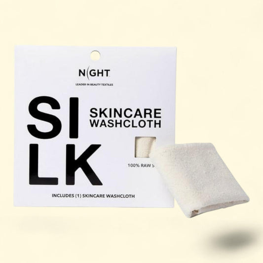 NIGHT Raw Silk Face Washcloths, 5-Pack