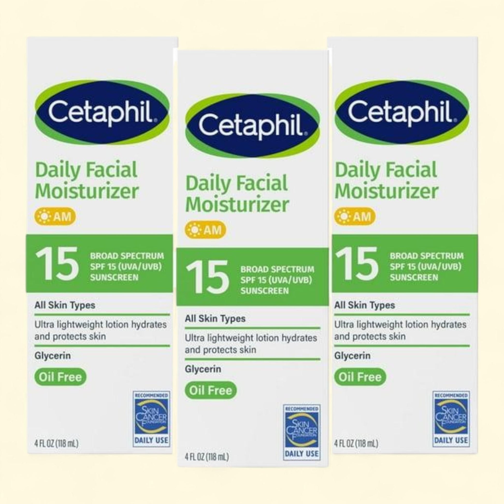 Cetaphil Daily Facial Moisturizer with Sunscreen, SPF 15, 4 fl. oz. — authentic US product shipped worldwide by Treatspree