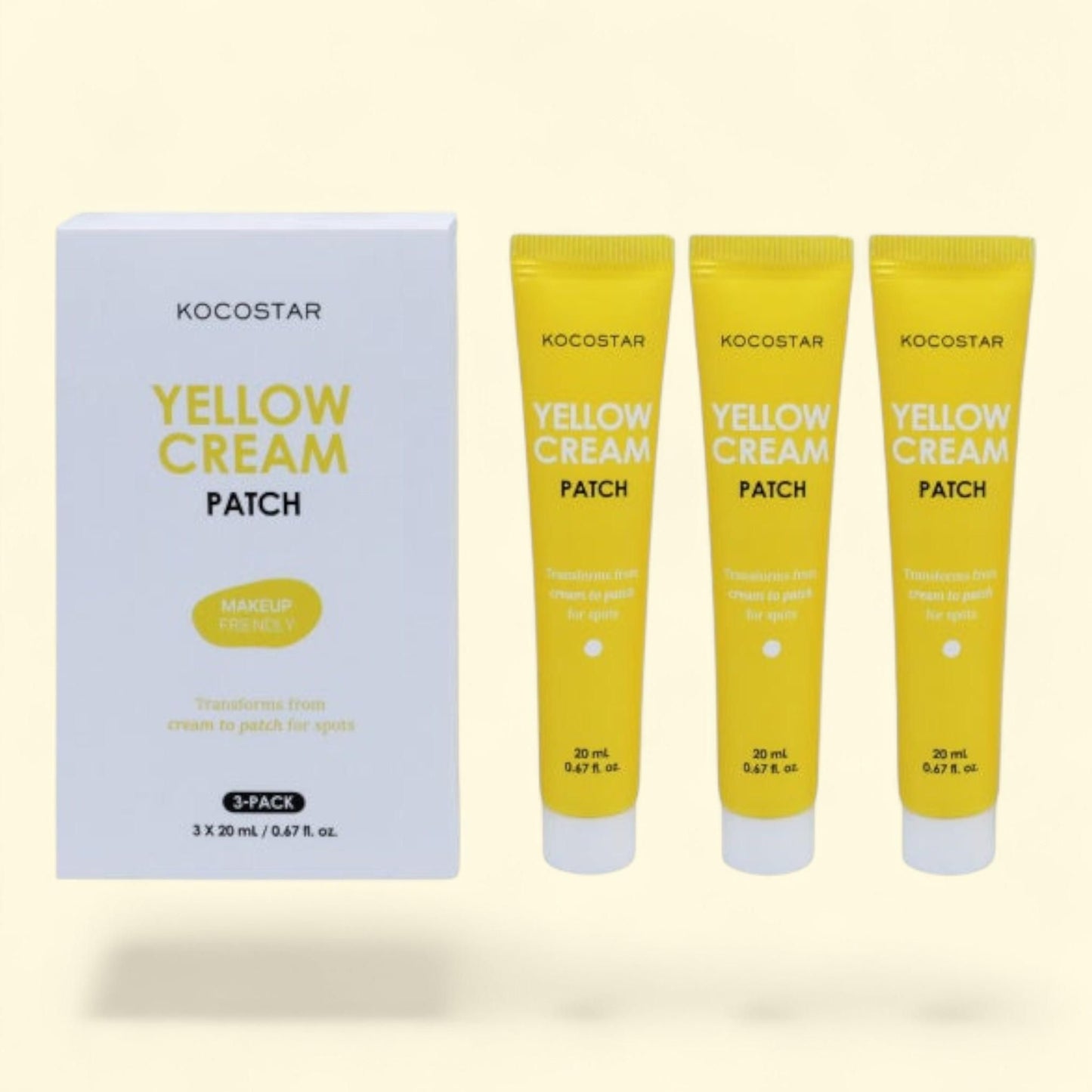 Kocostar Yellow Cream Patch - Blemish Relief, 0.67 fl oz, 3-pack — authentic US product shipped worldwide by Treatspree