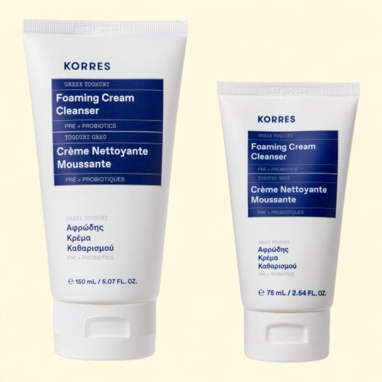 KORRES Greek Yoghurt Foaming Cream Cleanser, 5.07 fl oz + 2.54 fl o... — authentic US product shipped worldwide by Treatspree