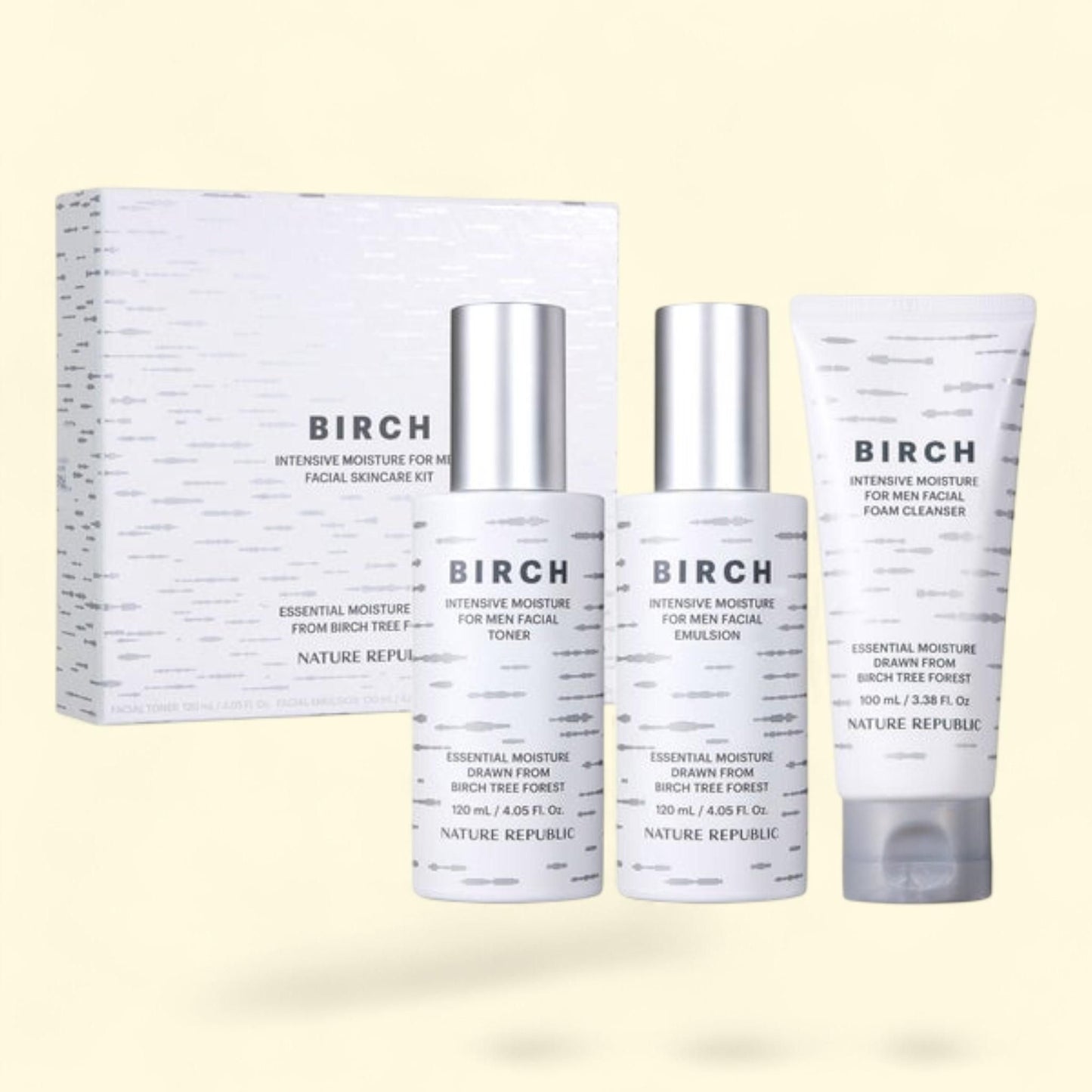 Nature Republic Birch Intensive Moisture For Men Facial Skincare Kit, 1 set