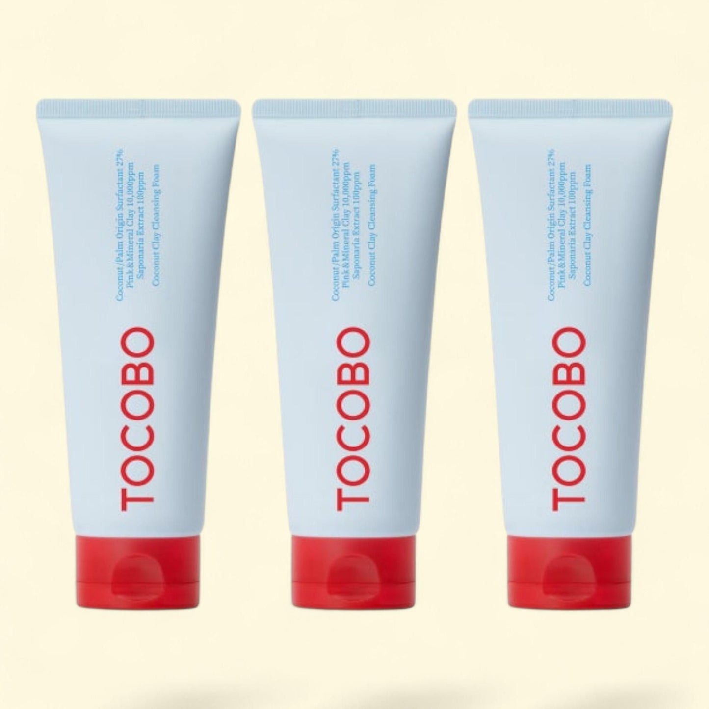 Tocobo Coconut Clay Cleansing Foam, 6.76 fl oz, 3-pack — authentic US product shipped worldwide by Treatspree