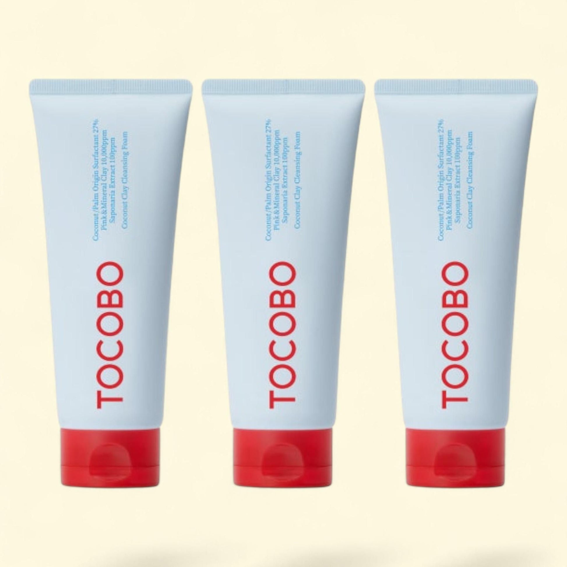 Tocobo Coconut Clay Cleansing Foam, 6.76 fl oz, 3-pack — authentic US product shipped worldwide by Treatspree