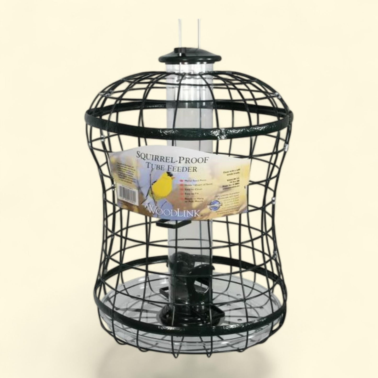 Mangeoire à graines en forme de tube avec cage Woodlink série Audubon, 567 g