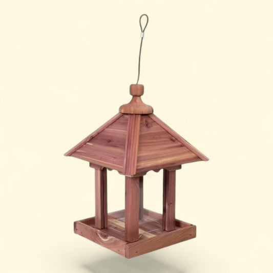 Red Cedar Jr. Pavilion Wild Bird Hopper Feeder, 2.5 lb. Capacity, 13.75 Inch Tall