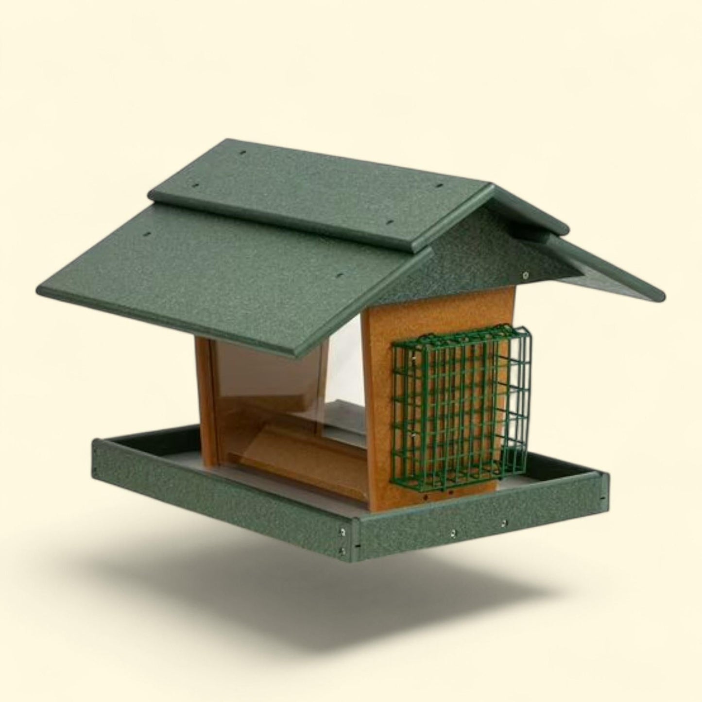 Mangeoire pour oiseaux Classic Deluxe d'Outdoor Leisure Products, GM2-1TGC, en résine polyvalente haute densité, finition vert gazon/cèdre