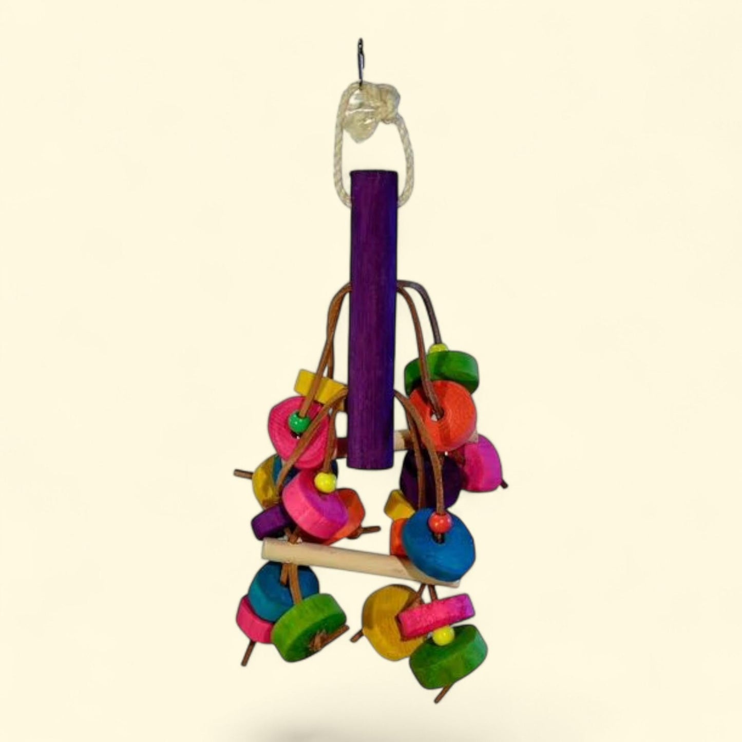 Prevue Pet Products Playfuls Deliteful Bird Toy, Wood and Leather, 1 lb