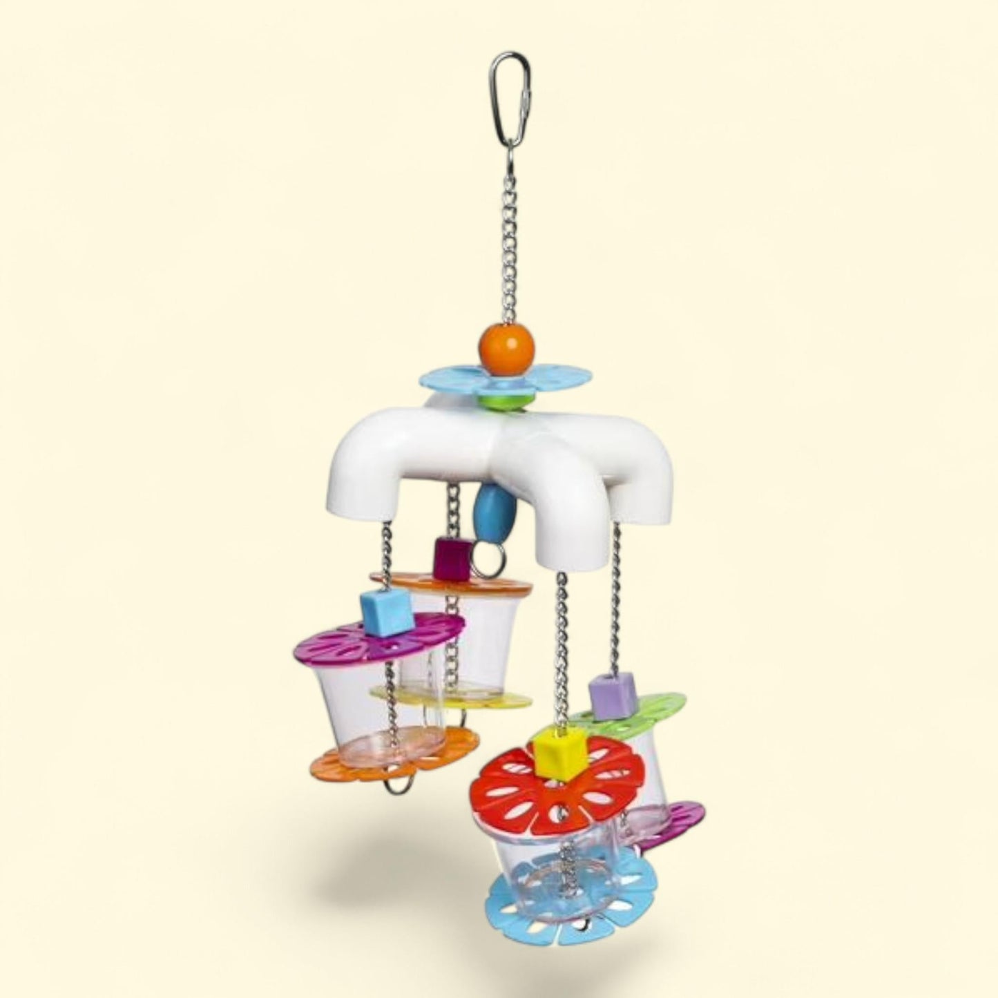 Jouet pour oiseaux « Sink 'n Seek » de Prevue Pet Products, multicolore avec boules en plastique et chaîne métallique 60250