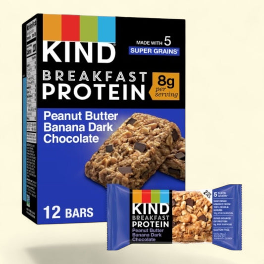 KIND Peanut Butter Banana Dark Chocolate Breakfast Protein Bars, 6 count