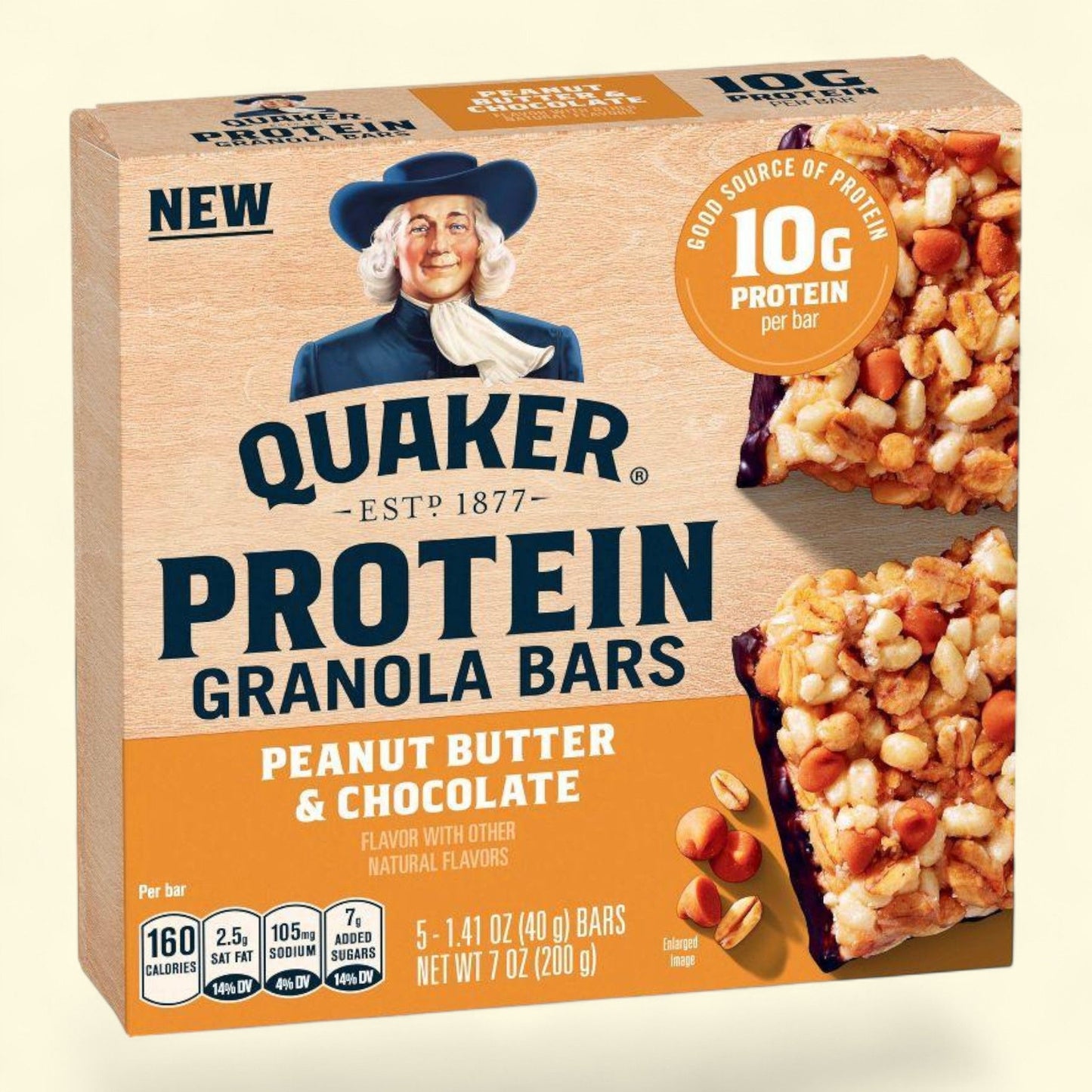 Quaker Chewy Protein Granola Bars, Peanut Butter & Chocolate, 7oz/5ct