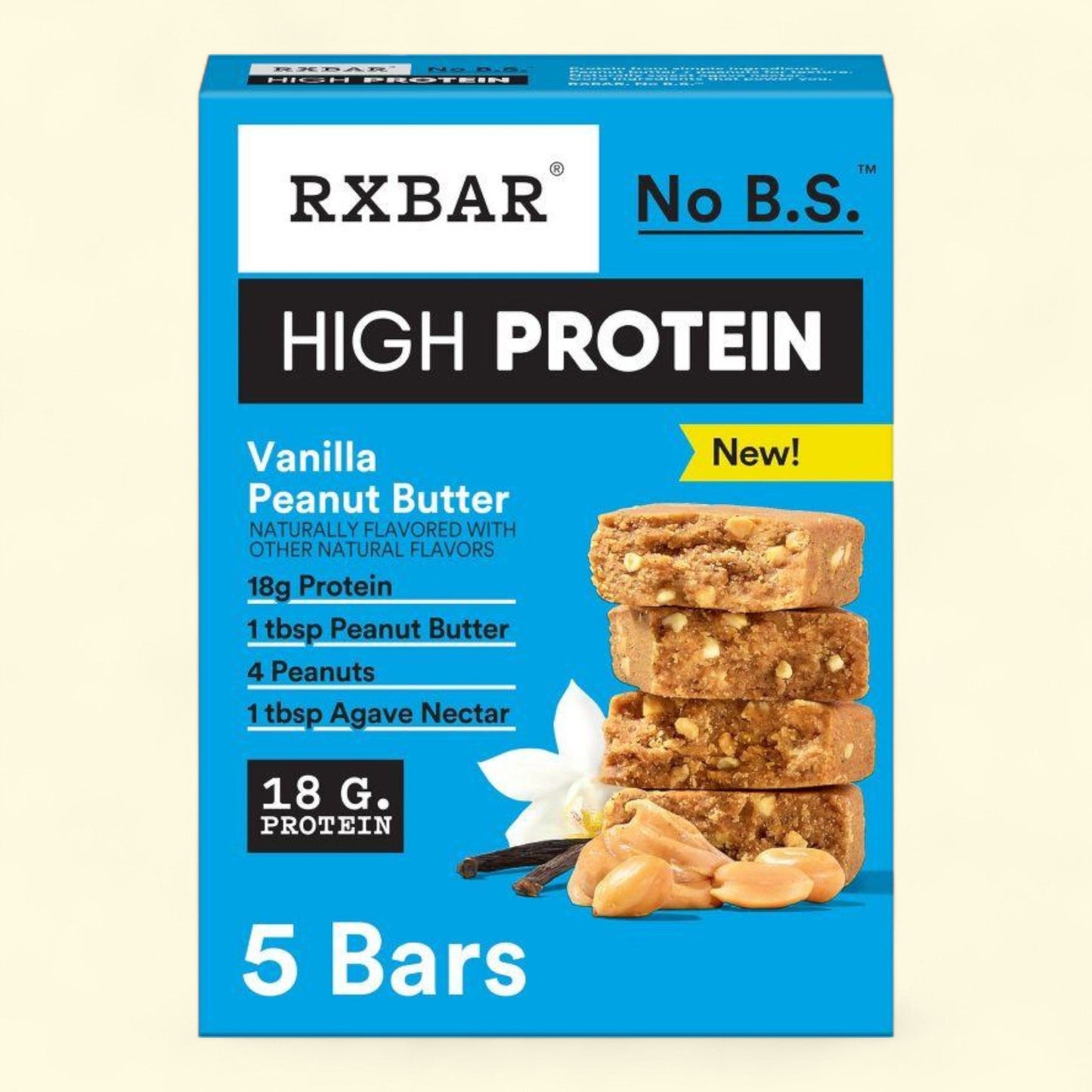 Barres riches en protéines RXBAR, vanille-beurre de cacahuète - 300 g / 5 pièces