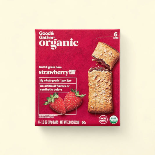 Good & Gather, Organic Whole Grain Strawberry Fruit & Grain Bars, 6ct — authentic US product shipped worldwide by Treatspree
