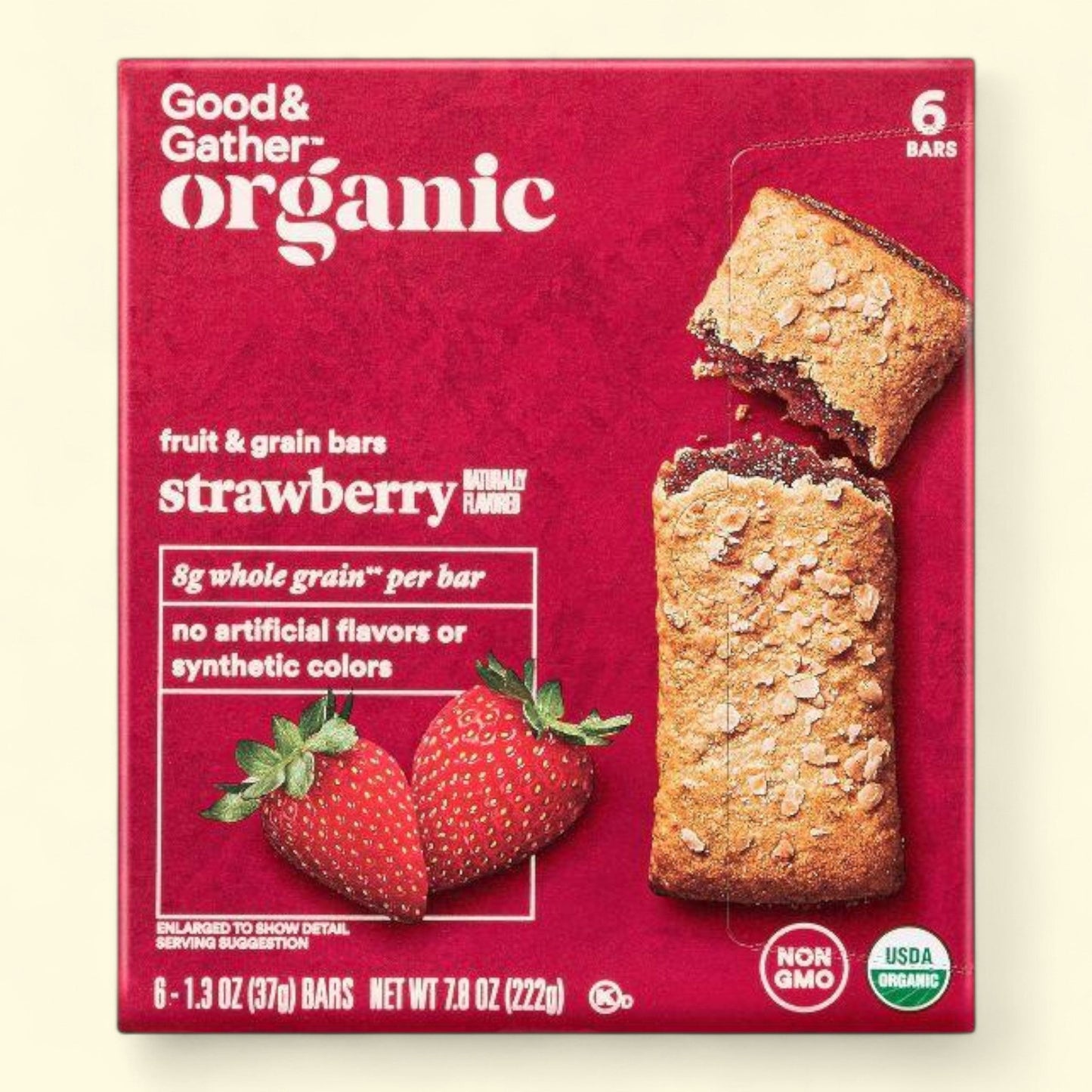 Good & Gather, Organic Whole Grain Strawberry Fruit & Grain Bars, 6ct