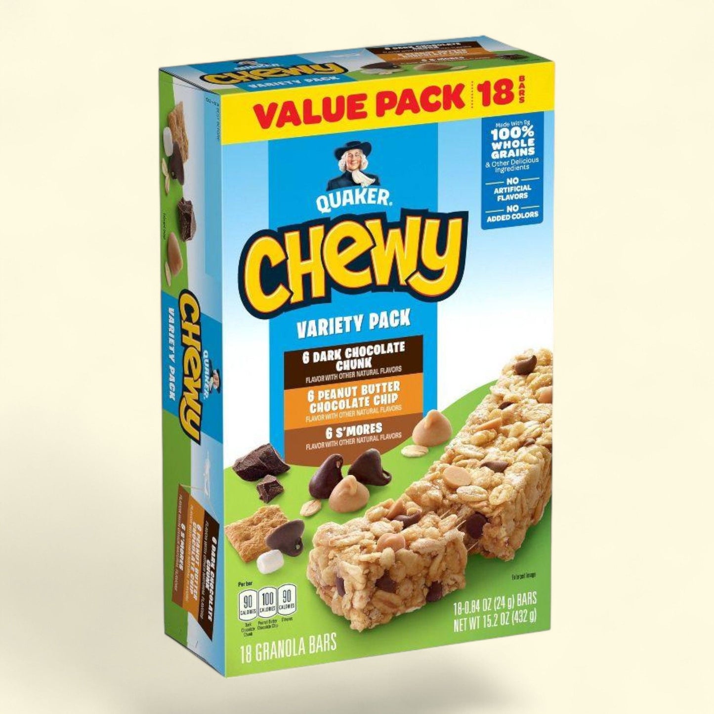 Quaker Chewy Granola Bars, 15.2oz/18ct