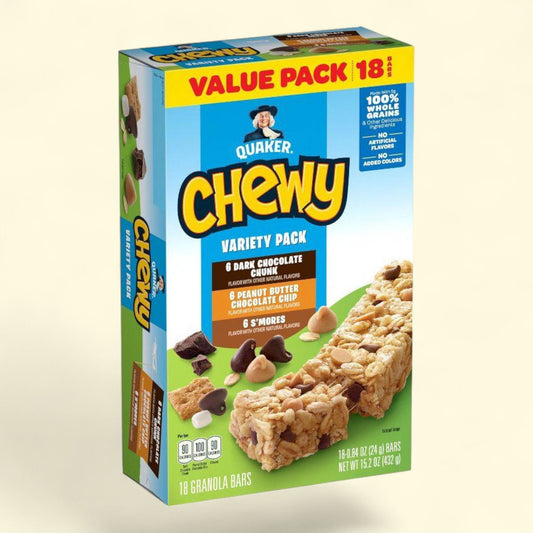 Quaker Chewy Granola Bars, 15.2oz/18ct