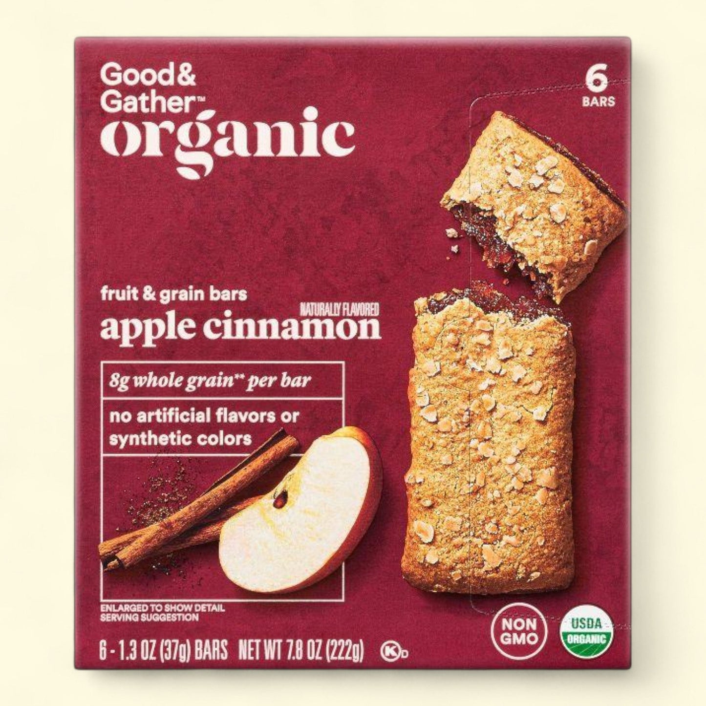 Good & Gather, Organic Whole Grain Apple Cinnamon Fruit & Grain Bars, 6ct