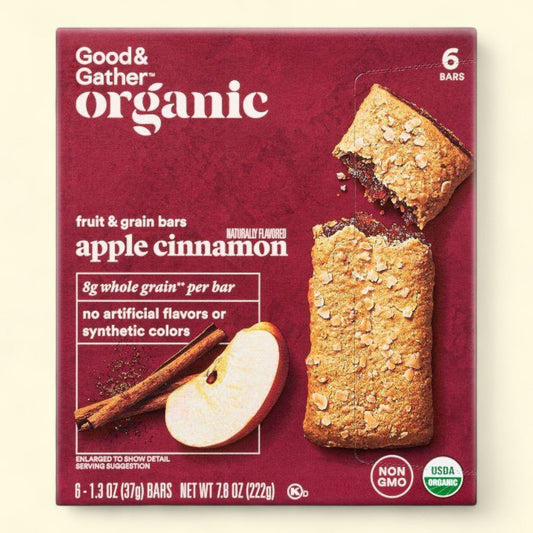 Good & Gather, Organic Whole Grain Apple Cinnamon Fruit & Grain Bars, 6ct