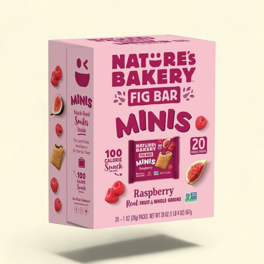 Nature's Bakery Raspberry Fig Bar MINIS, 20oz/20ct — authentic US product shipped worldwide by Treatspree