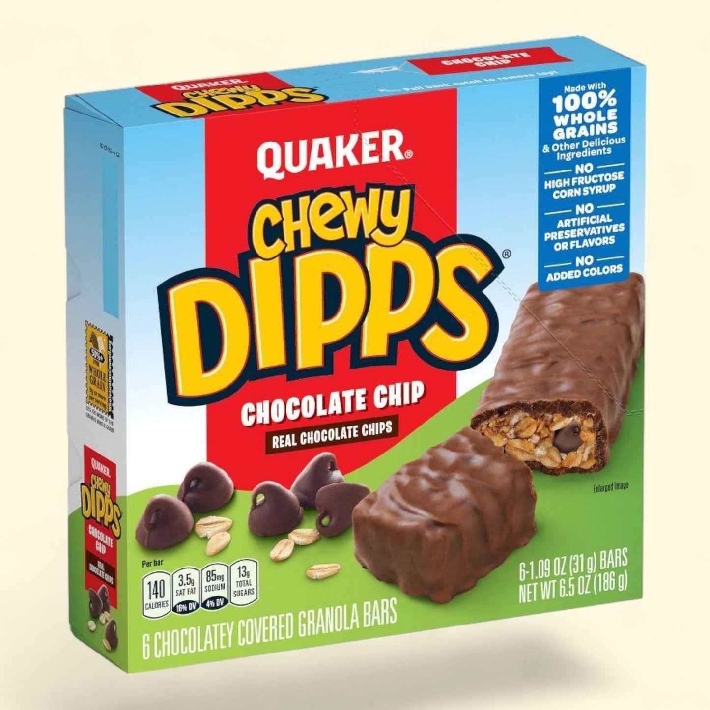 Quaker Chewy Dipps Chocolate Chip Granola Bars, 6.5oz/6ct