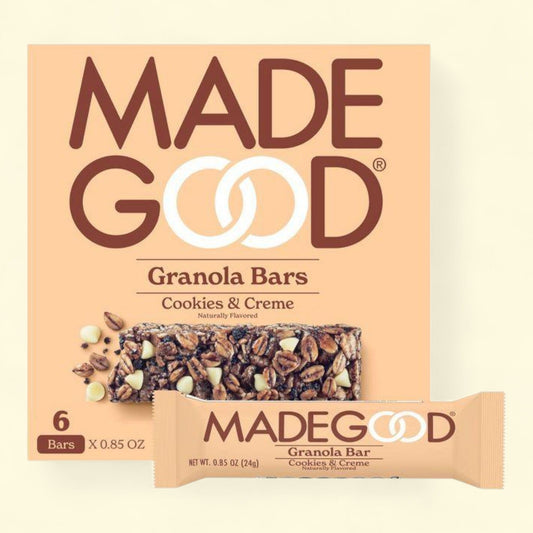 MadeGood Cookies & Creme Granola Bar, 5.1oz/6ct