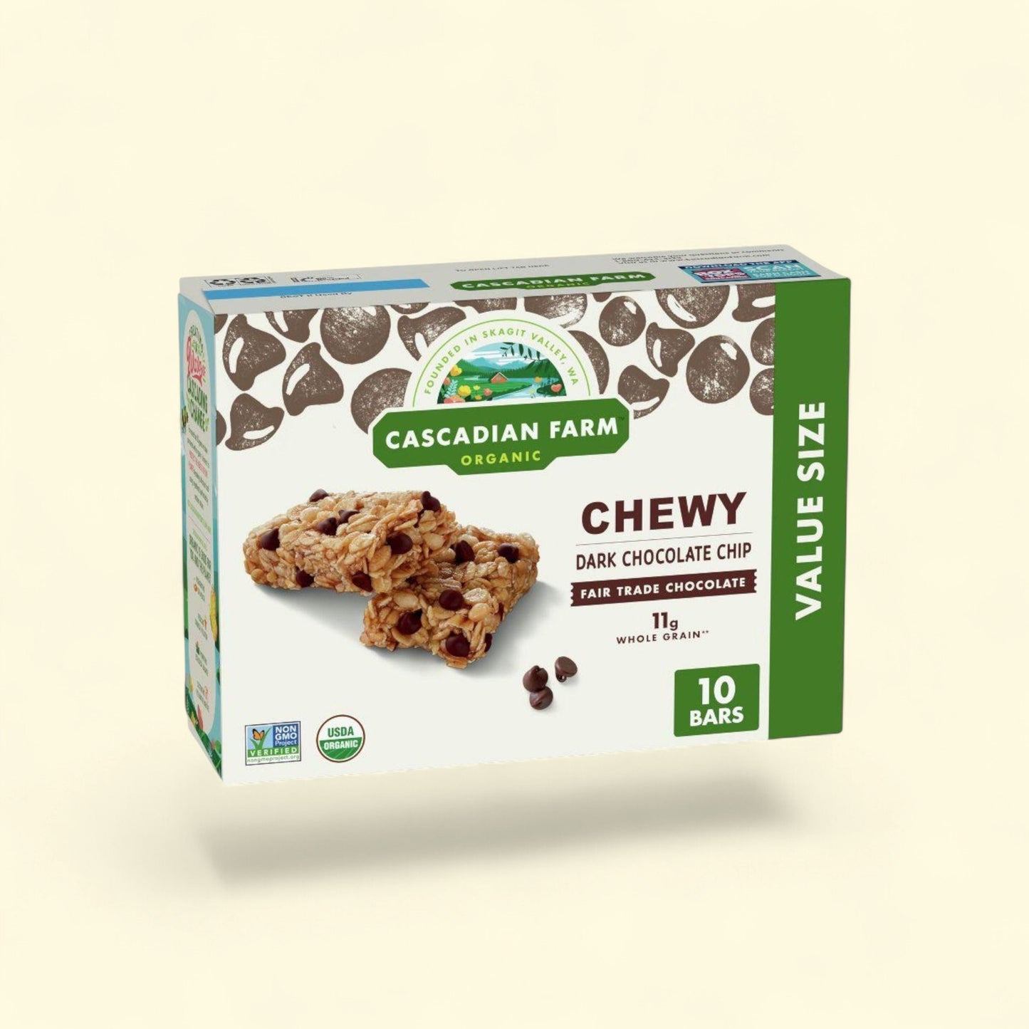 Cascadian Farms Organic Dark Chocolate Chip Chewy Granola Bars, 10c... — authentic US product shipped worldwide by Treatspree