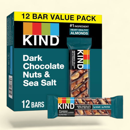 KIND Bars Dark Chocolate Nuts & Sea Salt, 16.8oz/12ct