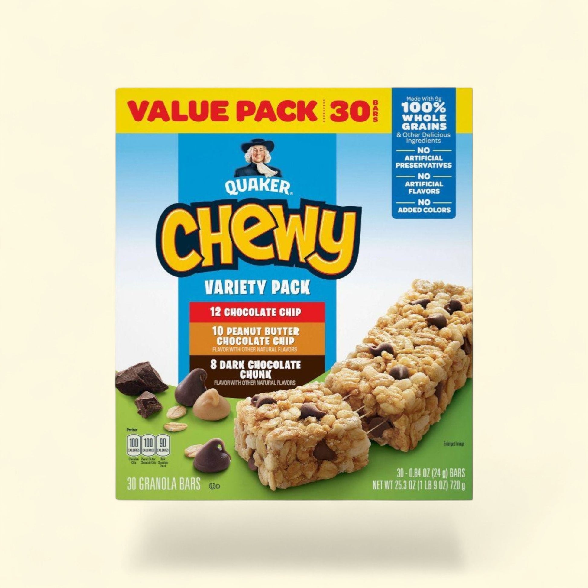 Quaker Chewy Granola Bars, 25.3oz/30ct — authentic US product shipped worldwide by Treatspree