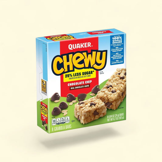 Quaker Chewy Chocolate Chip Granola Bars, 6.7oz/8ct — authentic US product shipped worldwide by Treatspree