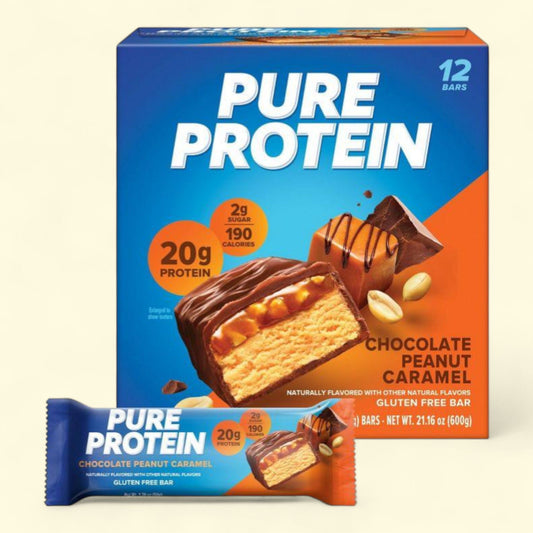 Pure Protein Protein Bar, Chocolate Peanut Caramel, 12ct