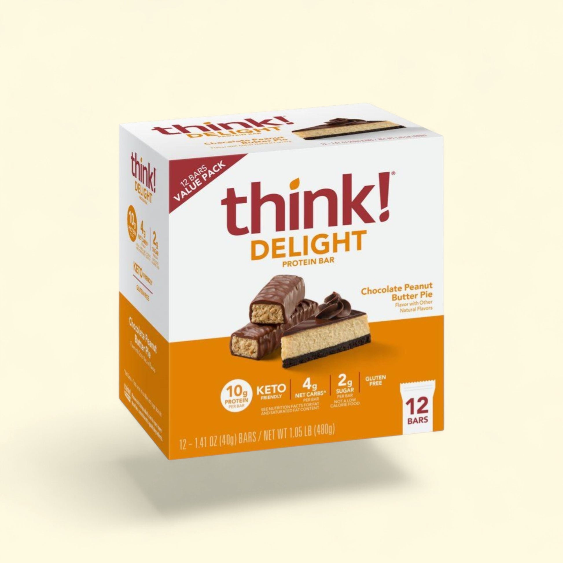 Think! High Protein Keto Peanut Butter Bars, 12Pk — authentic US product shipped worldwide by Treatspree