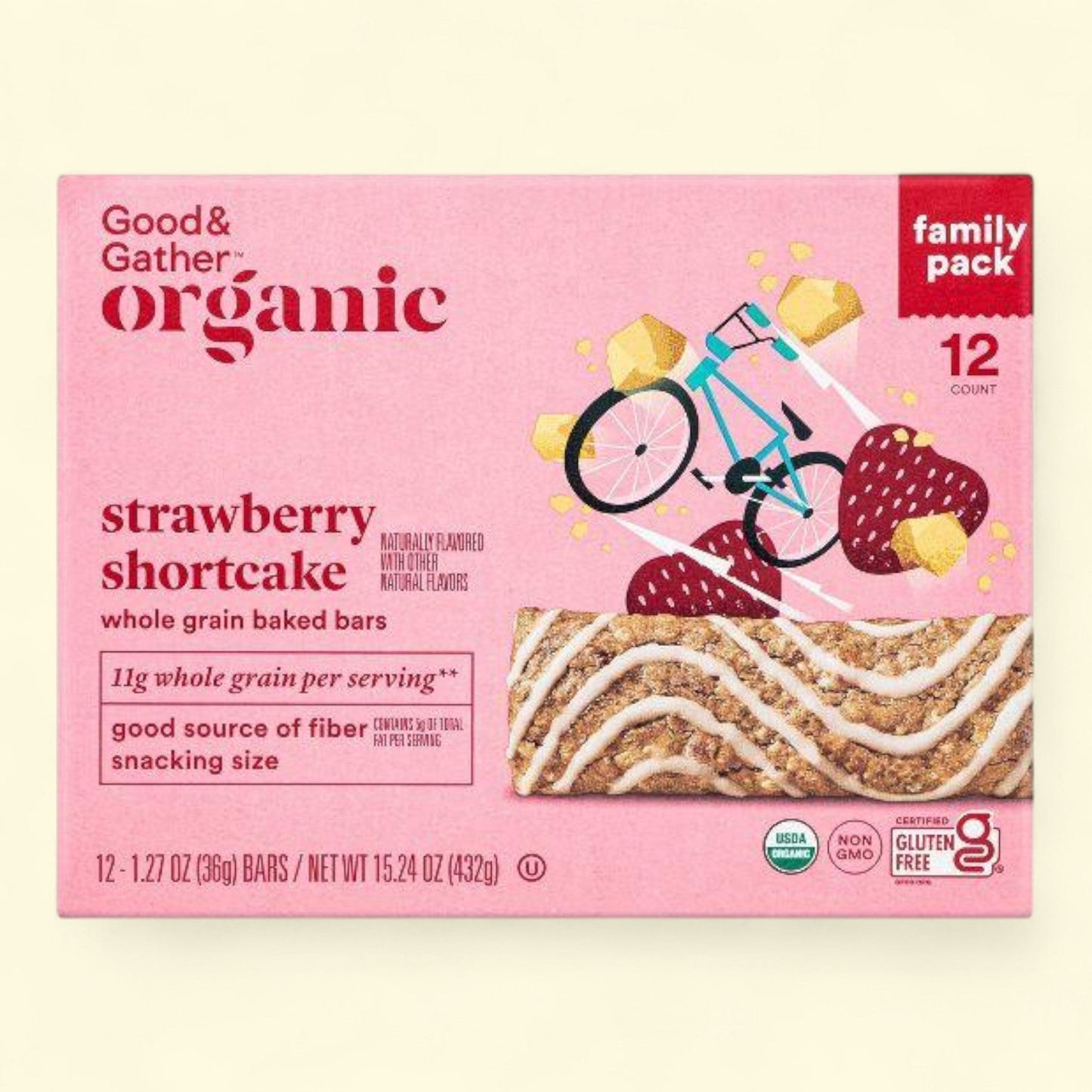 Good & Gather, Organic Strawberry Shortcake Whole Grain Baked Bar, 12ct