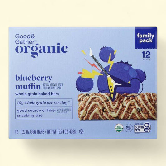 Good & Gather Organic Blueberry Muffin Whole Grain Baked Bar, 15.24oz/12ct
