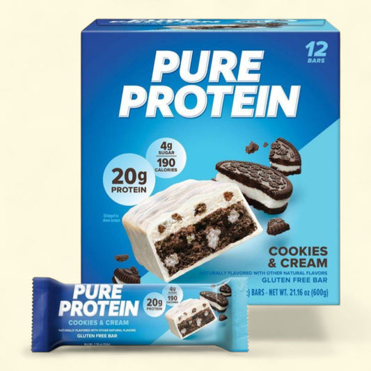 Pure Protein Protein Bar, Cookies & Cream, 12pk