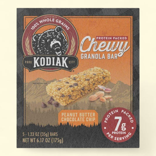 Kodiak Peanut Butter Chocolate Chip Granola Bars, 6.17oz/5ct