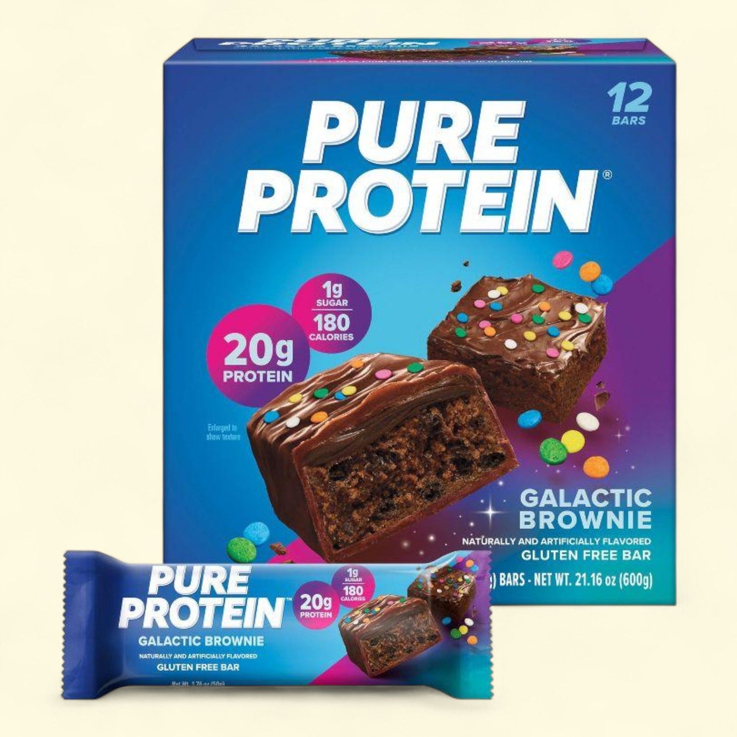 Pure Protein Protein Bar, Galactic Brownie, 12ct
