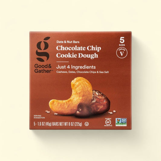 Good & Gather, Chocolate Chip Cookie Dough Nutrition Bars, 5ct — authentic US product shipped worldwide by Treatspree