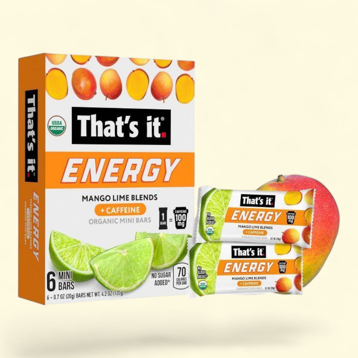 That's It. Mango Lime Blends Energy Bars, 4.2oz/6ct